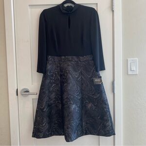 NWT Bigio Collection Black and Gray Midi Dress, 10